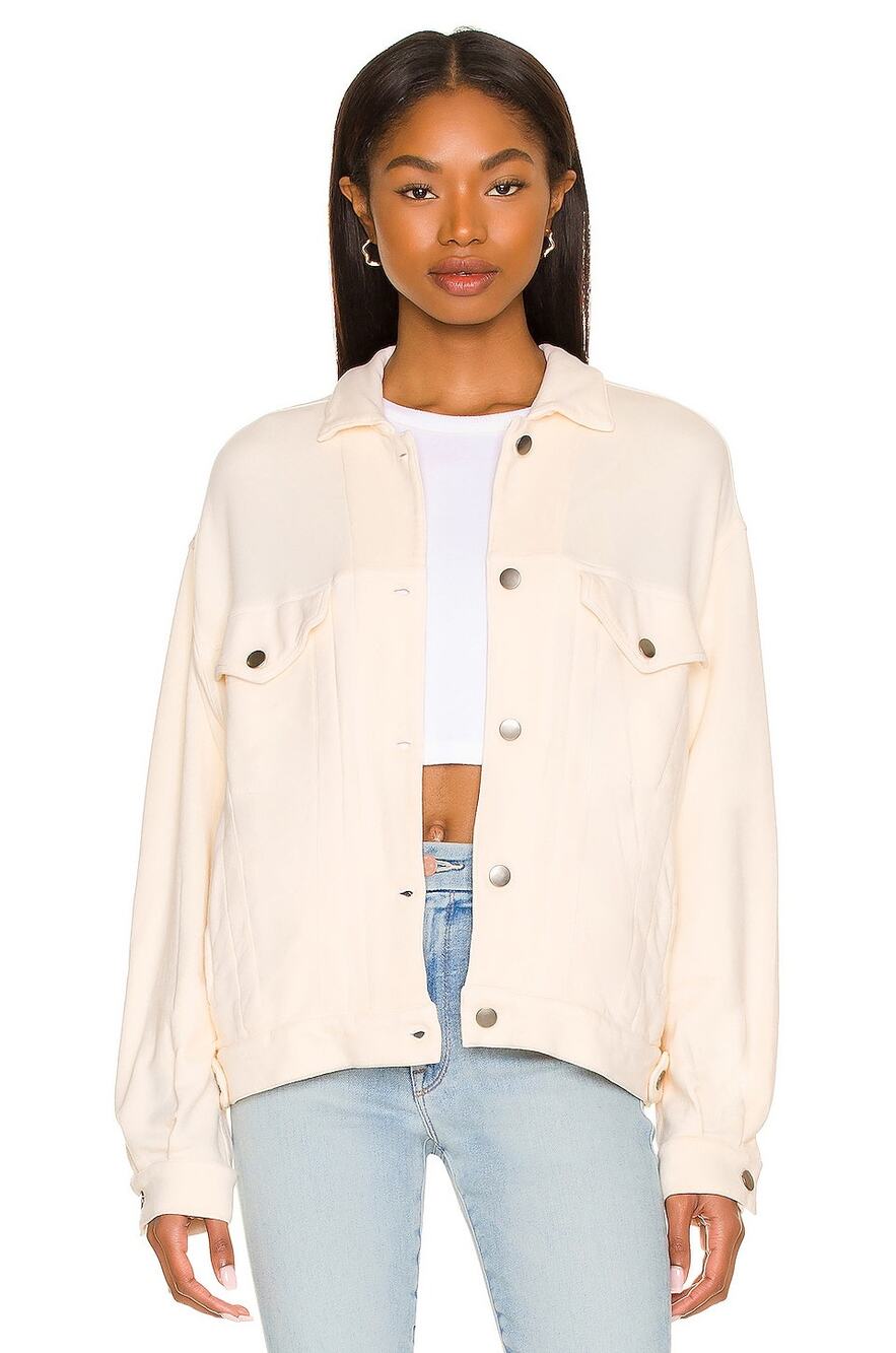 MONROW Supersoft Jacket French Terry Preppy Fall Winter Office Casual Work M